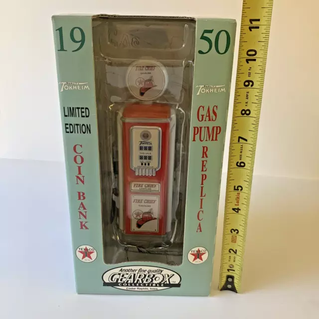 Texaco Fire Chief Gas Pump Coin Bank Limited Edition 1950 Replica Gearbox #66001