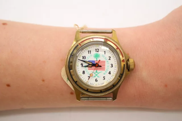 V VINTAGE GENTS Vostok Amphibia Desert Shield Manual Wind Running