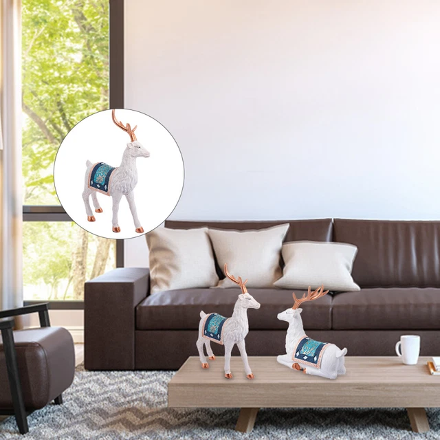 Resina sintética ciervo de sika decoración de vacaciones reno kitz figura escultura