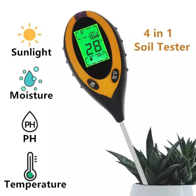 4 in 1 Soil PH Tester Moisture Sunlight Light Test Meter for Garden Plant La EL