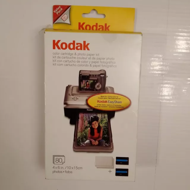 Kodak EasyShare PH-80 Color Cartridges and 4"x6" Photo Paper Kit - Open Box