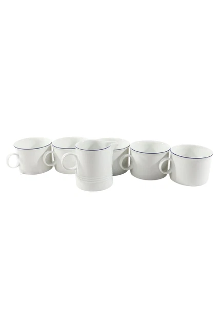 FRIESLAND Kaffeetasse Porzellan Jeverland Light Breeze blauer Rand weiß