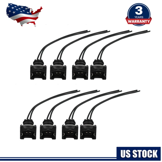 8* FUEL INJECTOR Connector Wiring Plugs Clips For EV1 OBD1 Pigtail Cut