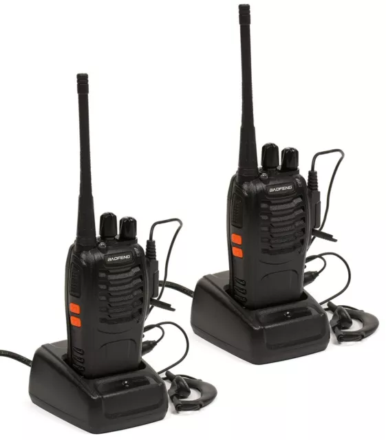 Walkie Talkie Sprechfunkgeräte Handfunkgerät 2x Baofeng BF-888S + Kopfhörer 2