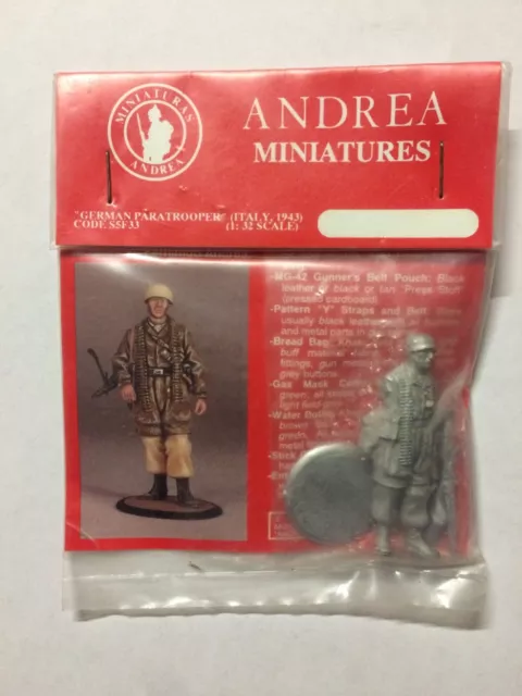 1/32 Andrea S5F33 : Parachutiste Allemagne Fallschirmjager Luftwaffe Mg42 54Mm