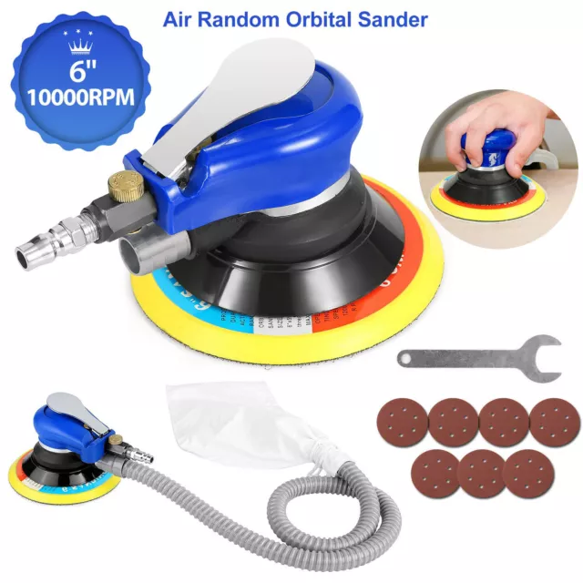 6'' Air Body Random Orbital Palm Sander DA Buffing Sanding W/ 7 Discs 150mm