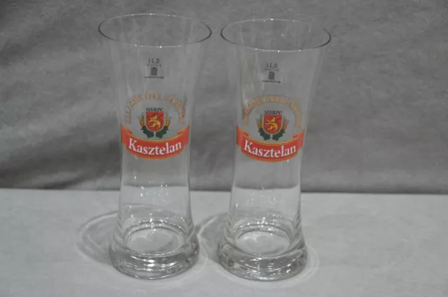 2x Kasztelan Polish Beer Glass Half Pint 0.3l 30cl 300ml To Line Poland New