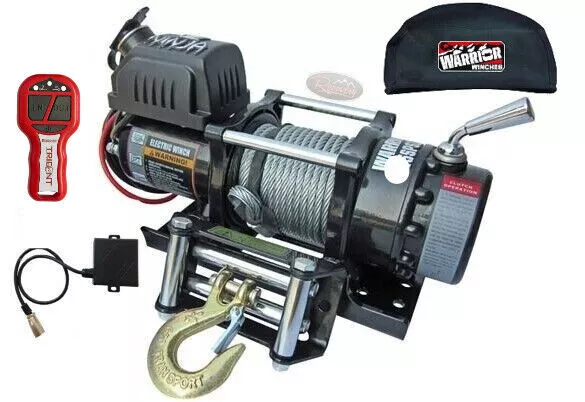 WARRIOR Ninja C3500 12v Electric Winch + Wireless Remote & Winch Cover