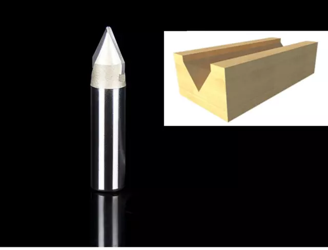 1/2 X 1/2 x 60 Degree Bevel Edge Trim Trimming CNC Engraving 3D Ｖ Router Bit