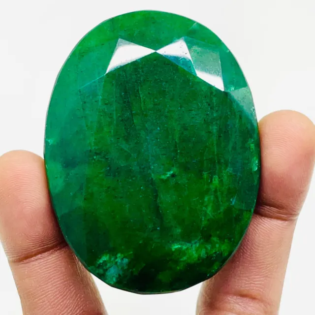 719 Cts Certified Natural Emerald Stunning Green Huge Oval Cut Loose Gemstone