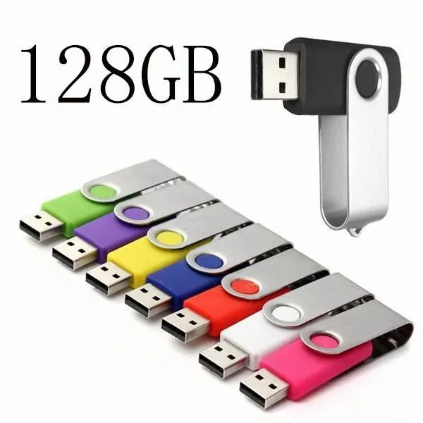 Clé USB 128 GO USB Drive 128 Go Clé USB à mémoire flash USB Argent ROTATE 360