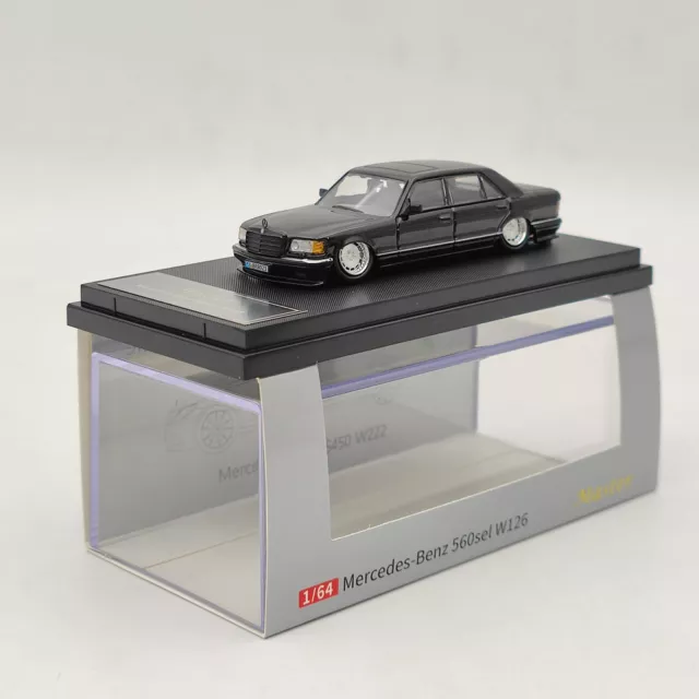 1/64 Master Mercedes-Benz S560sel W126 Diecast Toys Car Models Black Collection