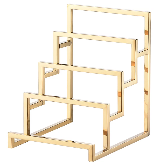Frizione portafoglio display supporto portafoglio 4 strati display rack metallo oro