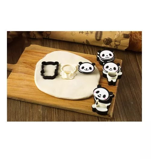 Set of 4 Panda Cookie Cutter Mould Biscuits Super Kawaii Cute Pastry Baking 3