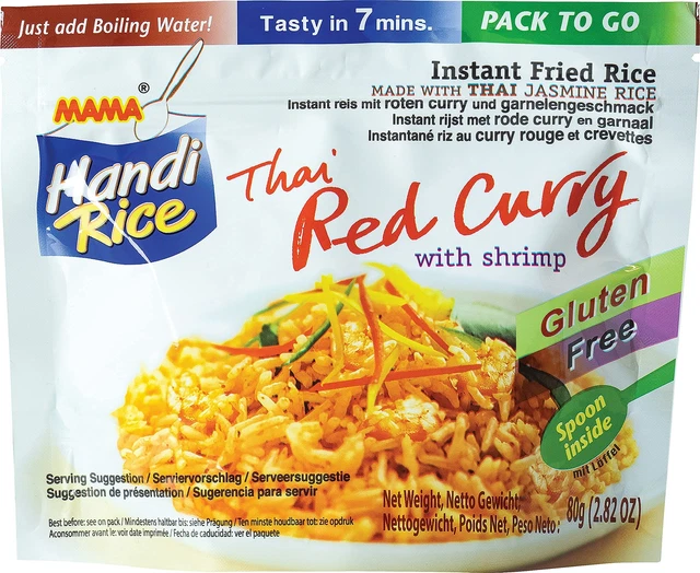 Gamberetti MAMMA riso istantaneo rosso curry 10 x 80 gr piatti pronti nuovi mhd 1/24