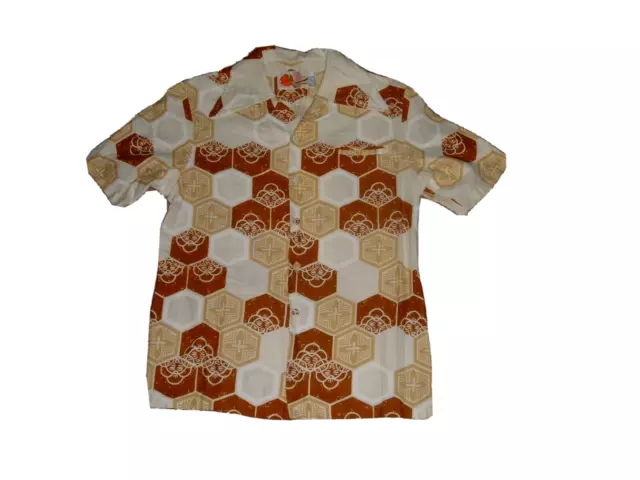 Iolani Hawaii Liberty House 1970's Hawaiian Aloha Camp Shirt Sz M