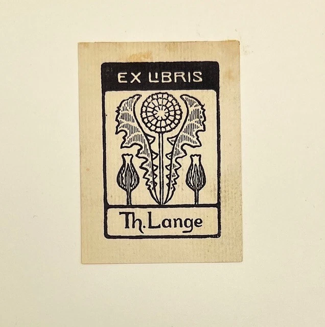 Vintage Ex libris - By Th. Lange - Dandelion - Flower - 20th Century - Sweden