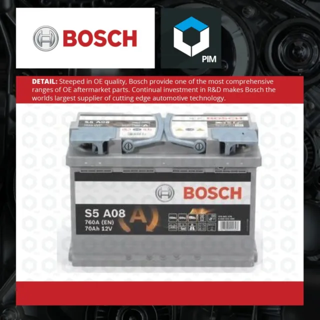 S5 A08 Bosch AGM Car Battery 12V 70Ah Type 096 S5A08