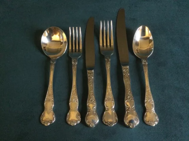 Vintage Rodd Camille 6 piece setting, 2 knifes 2 forks 2 spoons