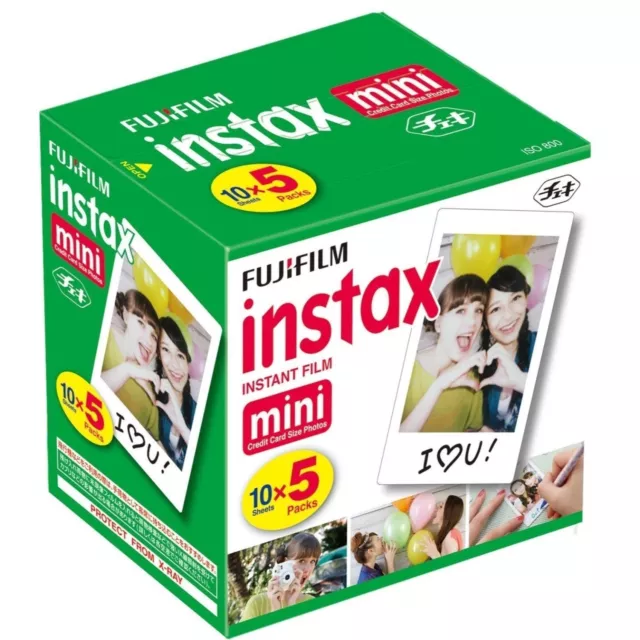 50 SHEETS Fujifilm Instax Instant Film For Mini 8-9-11-12  all Fuji Mini Cameras