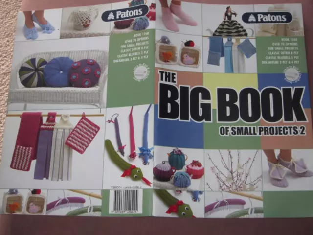 PATONS KNITTING BOOK PATTERNS BIG BOOK OF SMALL PROJECTS no 2 KNIT