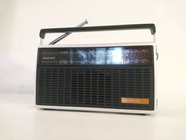 NordMende Ascot 188A Vintage AM FM Transistor Radio Germany 70s Works Perfectly