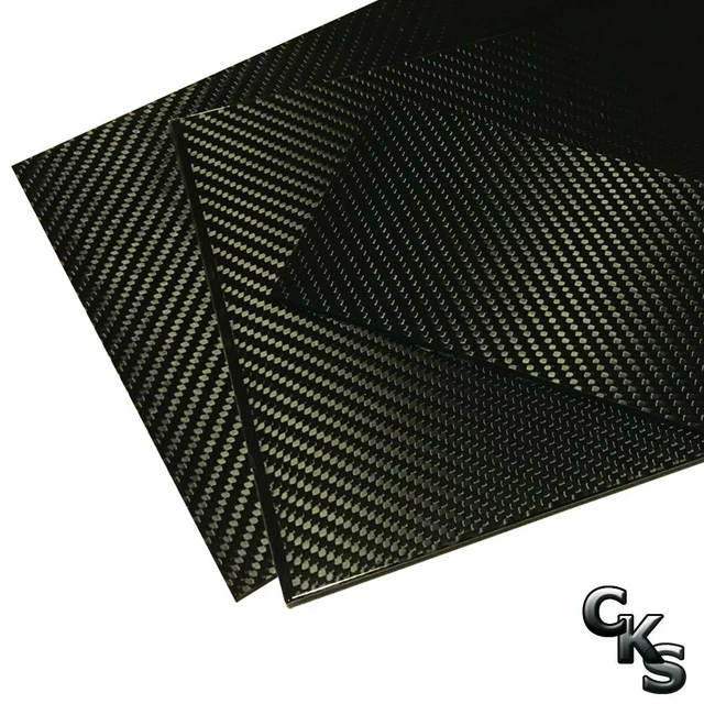 Carbon Fiber Flat Plate - 100mm x 250mm x 2mm Thick - 100% -3K Tow, Plain...