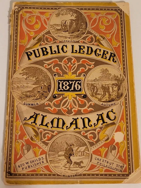 1876 Public Ledger (Philadelphia) Almanac Book - Nice Collectible - Pennsylvania