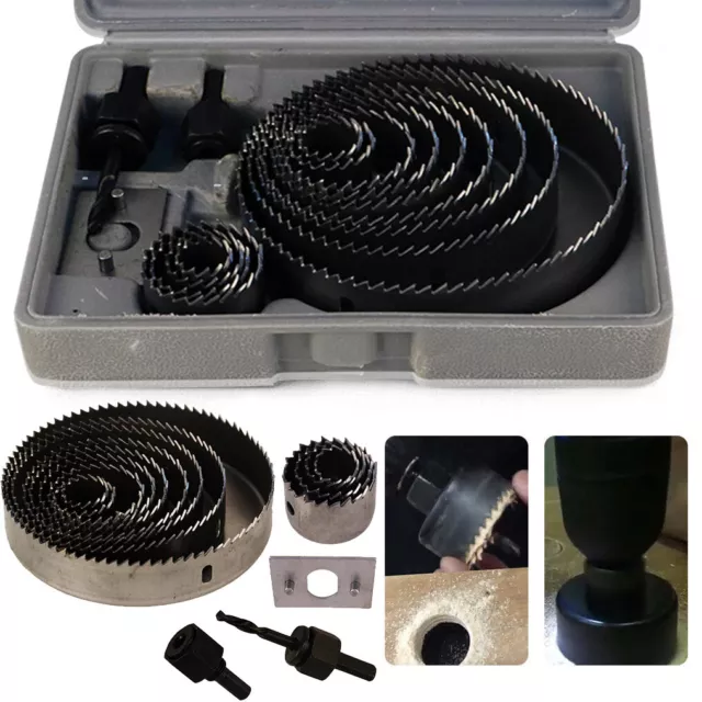 Hole Saw Kit Set 19-127mm Heavy Metal Circle Cutter Round Drill Wood Downlight