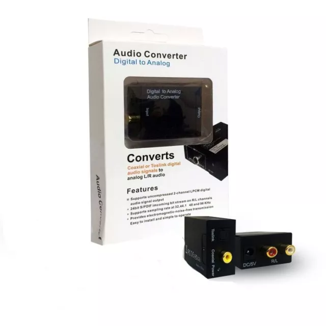 Convertitore Audio Digitale/Analogico con ingressi ottico/toslink e coassiale