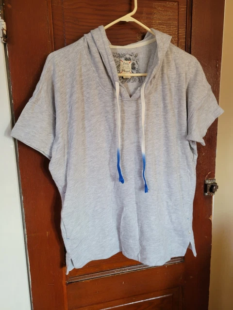 Lucky Brand Men's M Gray Short Sleeve Hoodie Sweatshirt