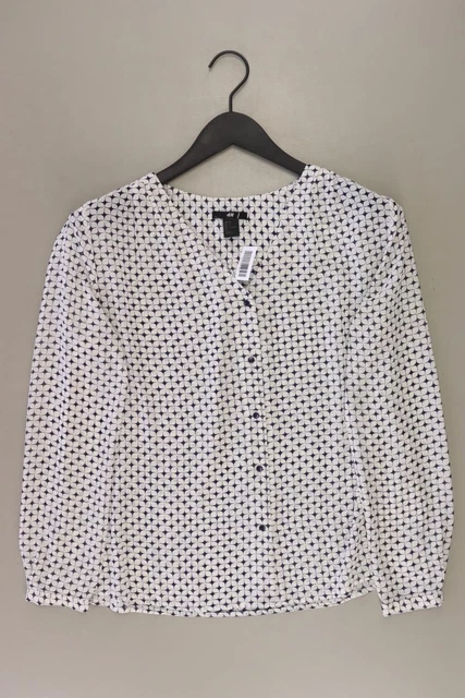 ✨ H&M Langarmbluse Bluse für Damen Gr. 36, S sehr gut weiß aus Polyester ✨