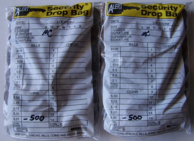 1000 Wheat Pennies Mixed Dates PDS - Sealed Security Bag No. 1156540 & 1156500