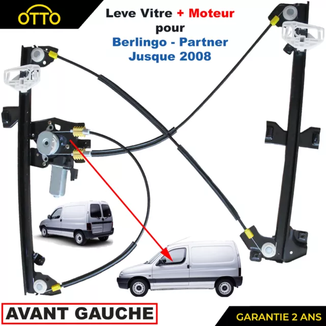 Mécanisme + Moteur Leve Vitre Electrique Avant Gauche Berlingo Partner (<2008)