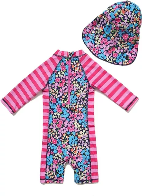BONVERANO costume da sole/costume da bagno bambine UPF 50+ protezione solare pezzo unico 6-9 mesi