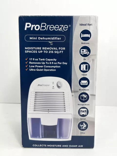 Pro Breeze Mini Dehumidifier 17 fl oz Tank For Small Rooms Model PB-02RT-US