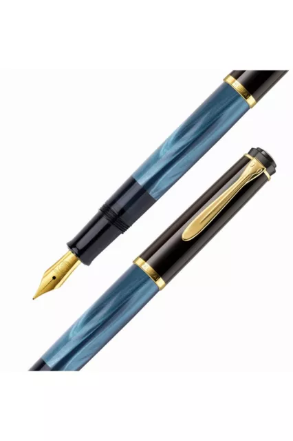 Pelikan M200 Pearl Blue Fountain Pen - B Nib