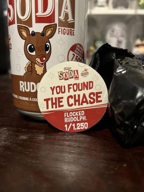 Funko Rudolph The Red-Nosed Reindeer Soda Vinyl Figure CHASE With Holder 1/1,250