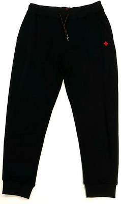 Carlsberg Pantalone della Tuta Uomo Carlsberg Nero Cotone Felpato Inverno Comodo Logo 