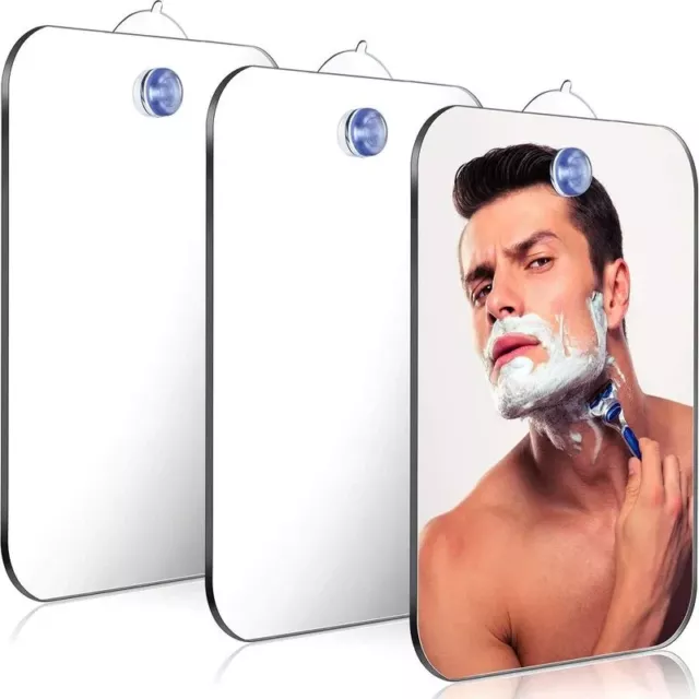 1pcs Acrylic Mirror With Wall Suction Shower Mirror For Man Shaving Women Makeup