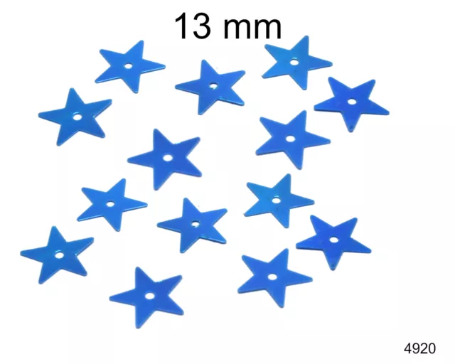 Pailetten - Sterne - blau - glatt - ca. 13 mm