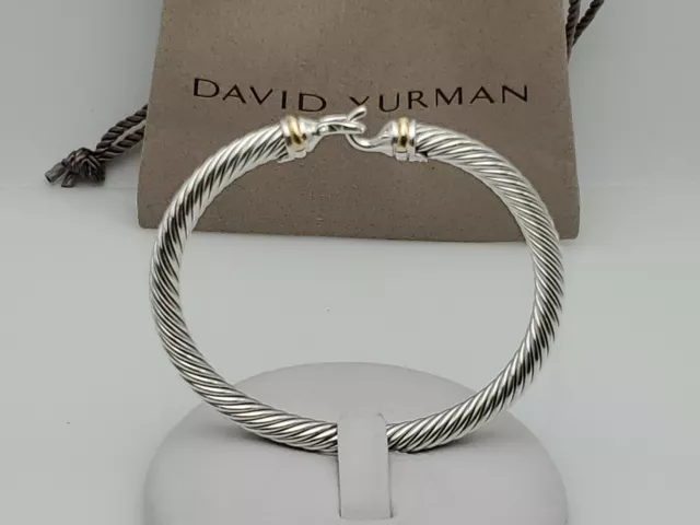 David Yurman Cable Buckle Bracelet With 18k Gold 5mm Size Medium