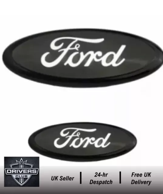 9" & 7" Compatible Ford Oval Badge Black Chrome TRANSIT RANGER Front & Rear