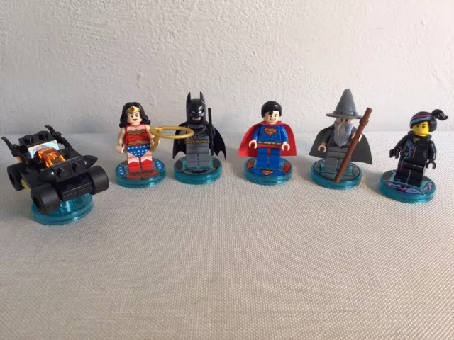 Lego Dimensions Batman Wyldstyle Gandalf Superman  Mini Figures + Batmobile