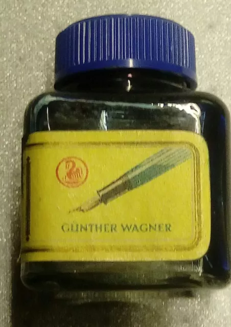 Alte Pelikan Füllhalter-Tinte brillant-blau, Pelikan Tintenfass, Günther Wagner 3