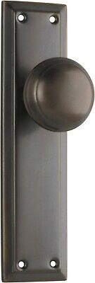 pair antique brass richmond door handles,round knob with backplates,200 x 50mm