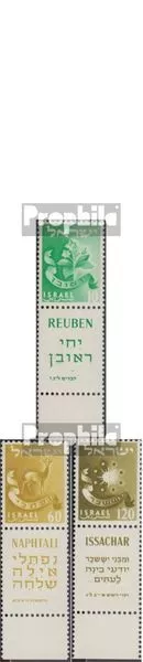 Briefmarken Israel 1957 Mi 152-158 mit Tab postfrisch