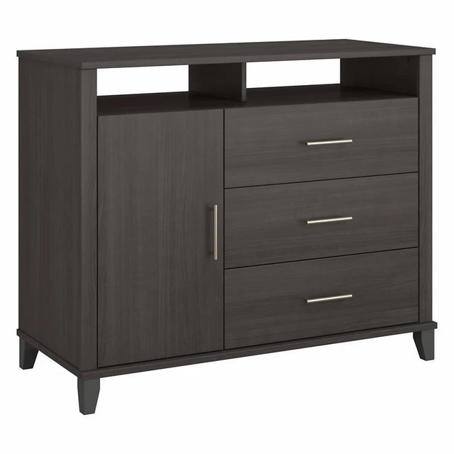 Pemberly Row Tall Sideboard Buffet Cabinet in Storm Gray - Engineered Wood