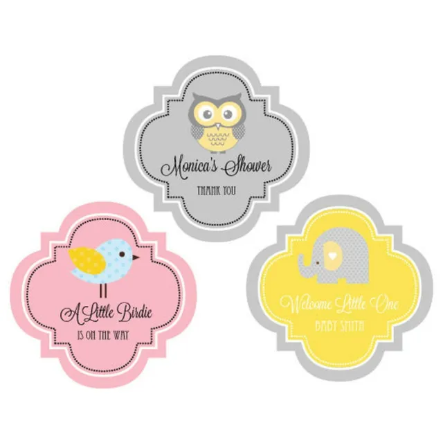 24 Personalized 1.5" Stickers Labels Baby Shower Favor Decorations MW19789