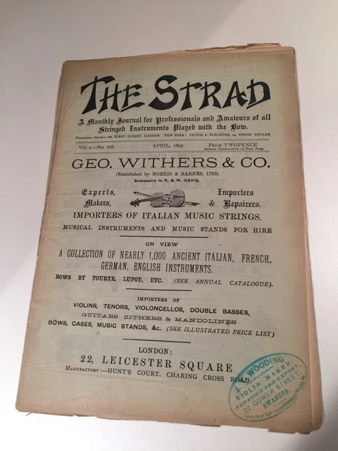 STRAD Vintage magazines. 1890s Lot of 9.